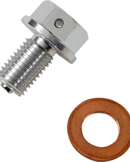 Moose Magnetic Drain Plug M10x1.25x16mm with Washer Silver