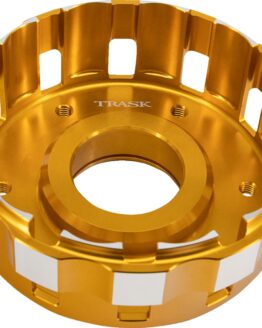 TRASK Billet Clutch Basket M8 Anodized Gold For Harley-Davidson