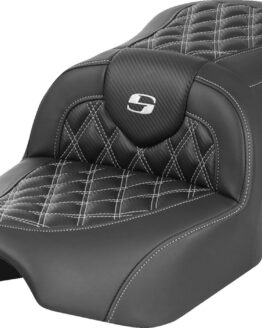 Saddlemen Roadsofa Seat Carbon Fiber Lattice White Stitch FLTR FLHX 23-24