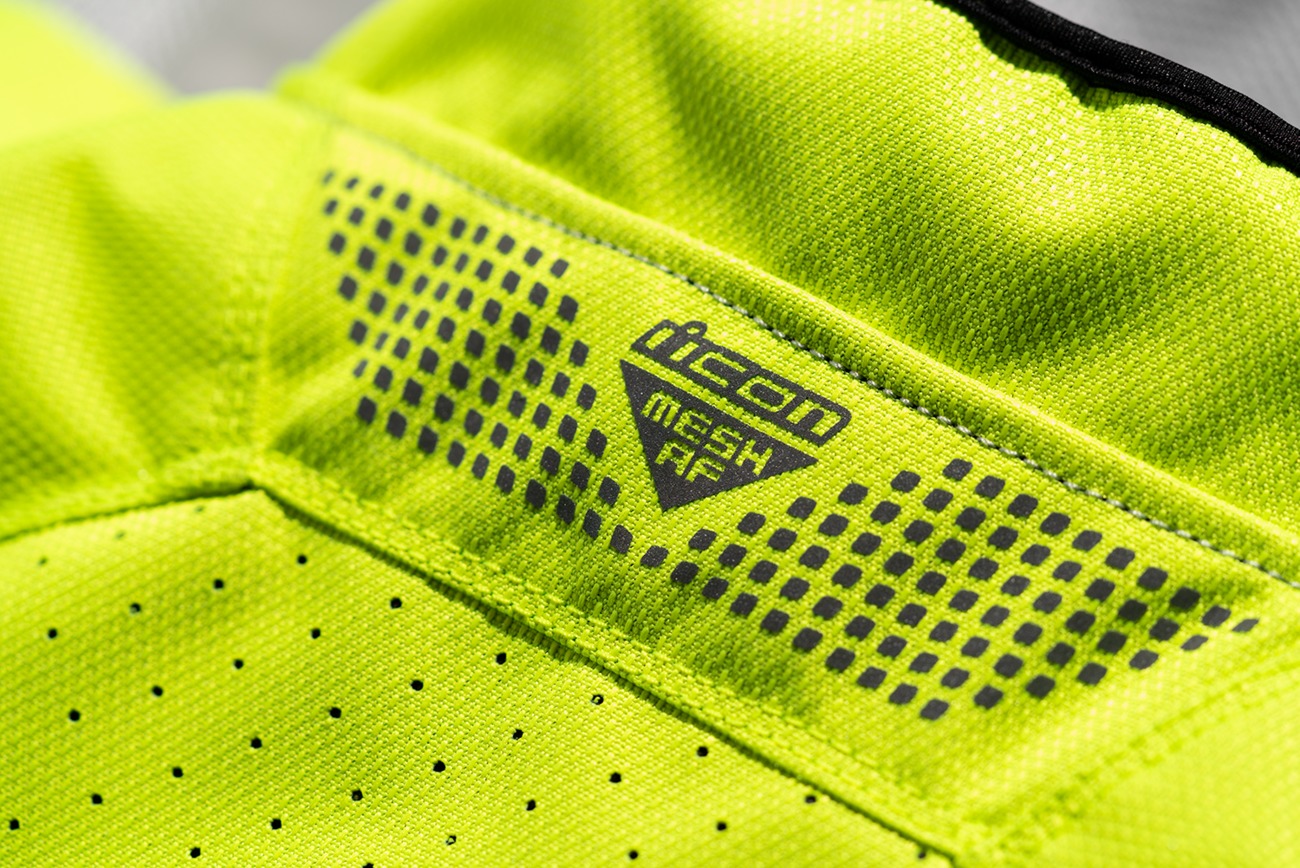 ICON Mesh AF Jacket Hi-Vis Yellow/Gray Men's Small - Image 3