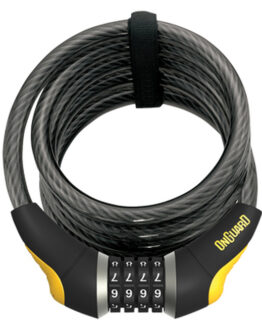 OnGuard Doberman 6ft x 12mm Armored Coil Combo Cable Lock