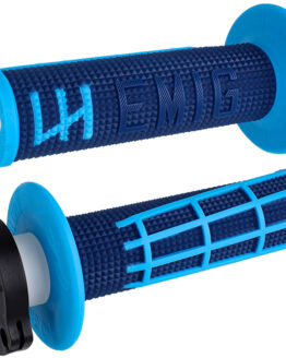 ODI Emig V2 Lock-On Grips Navy Cyan 7/8in Handlebar Pair