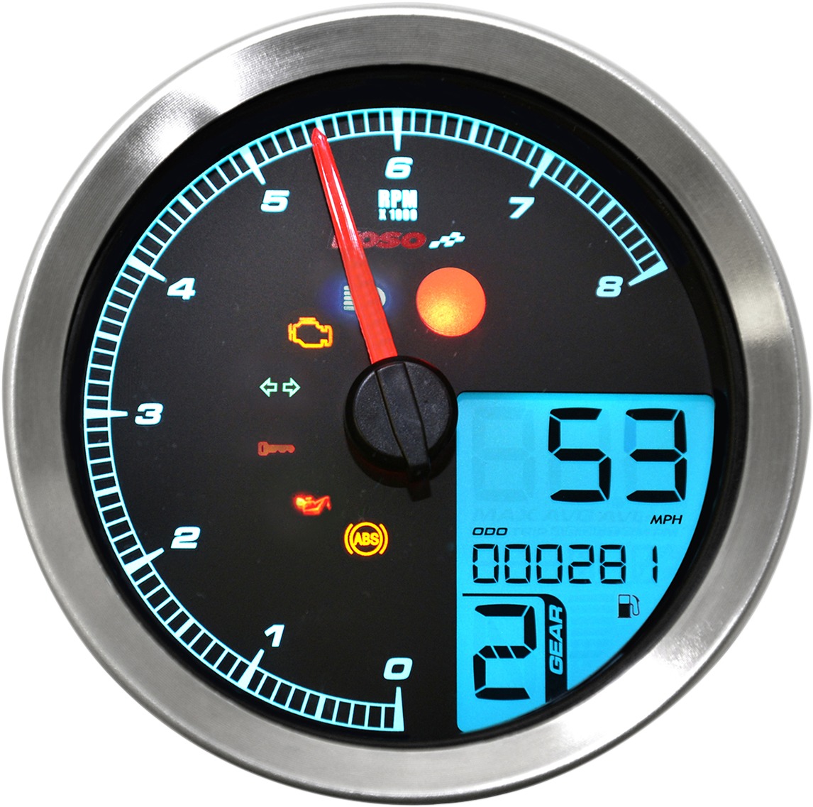 Silver Bezel Tnt-B Multi-function Speedo & Tach Gauge - Image 4