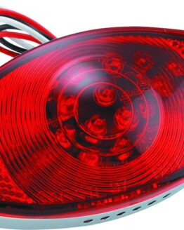 Bikers Choice Chrome LED Cateye Taillight Red Lens Universal