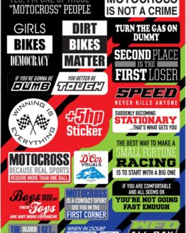Moto Talk V.2 Universal Decal Sheet - 4 mil Ultracurve Vinyl