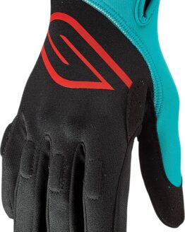 Circuit Perforated Watercraft Gloves - Black/Aqua Unisex Adult X-Large