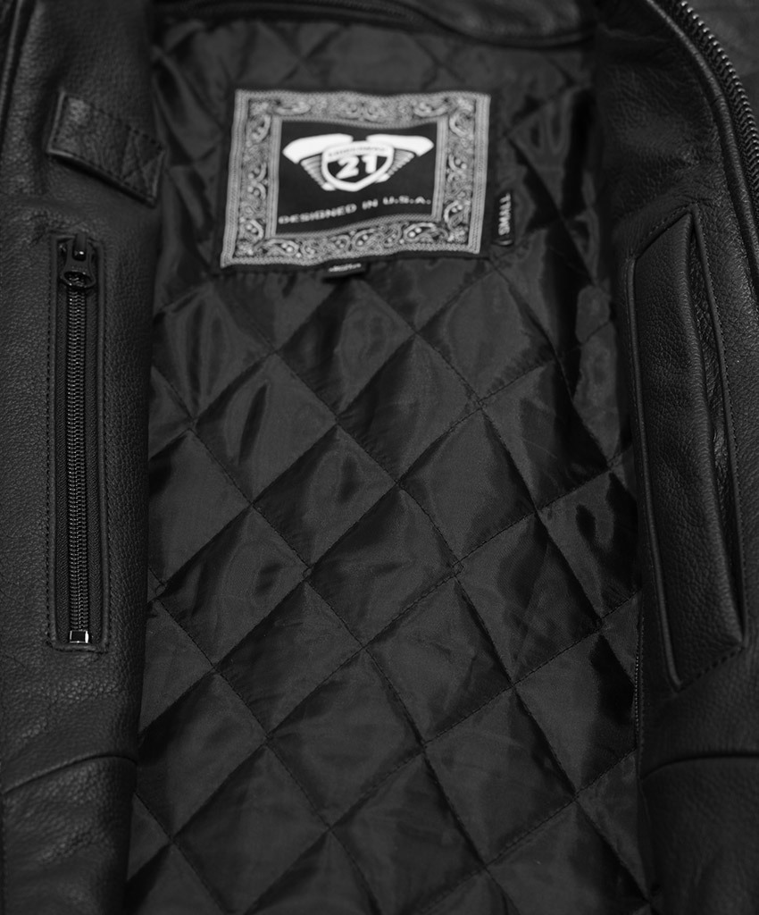 Highway 21 Gasser Leather Riding Jacket Black Small - Image 7