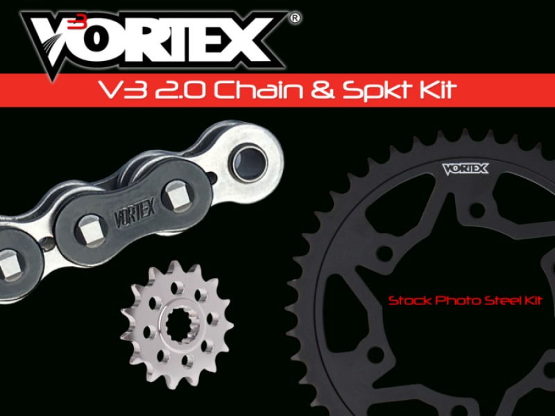 V3 Chain & Sprocket Kit Black RX Chain 520 15/44 Black Steel