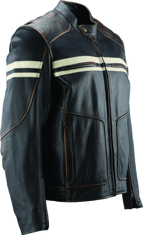 Kuryakyn Hoodlum Vintage Leather Jacket Black Small Men's - Image 7
