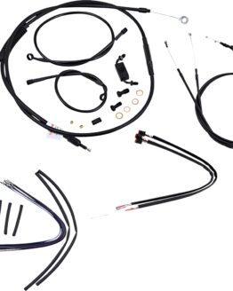 Extended Black Control Cable Kit For Dynas - 12" tall bars (ABS)