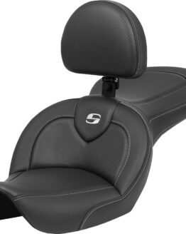 Saddlemen Roadsofa Seat with Backrest Carbon Fiber FXDWG 96-03