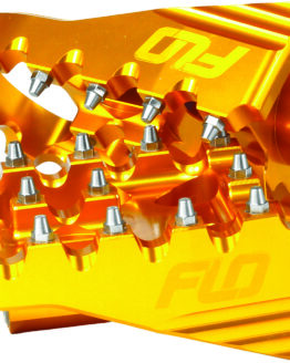 FLO Motorsports Moto Style Footpeg Set Gold 2x3.125 in Harley Davidson