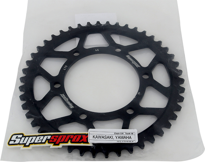 Supersprox Steel Rear Sprocket 46T Black 530 Fits 85-16 Kawa Suz Yam - Image 3