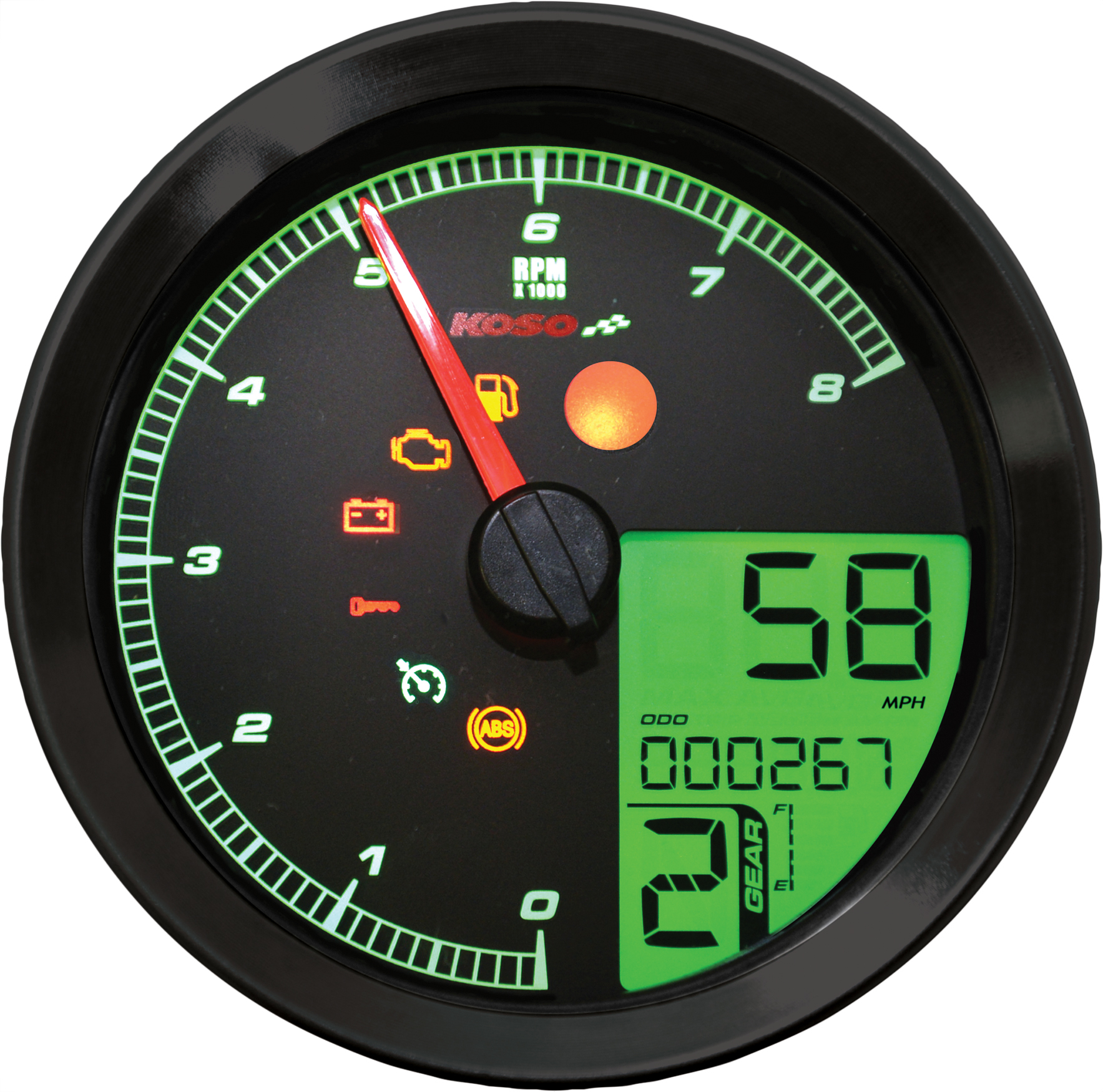 LCD Color Change Speedo and Tachometer - Black - Image 5