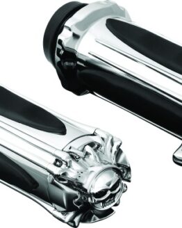 Kuryakyn Zombie Grips w/ Throttle Boss Chrome Throttle-By-Wire