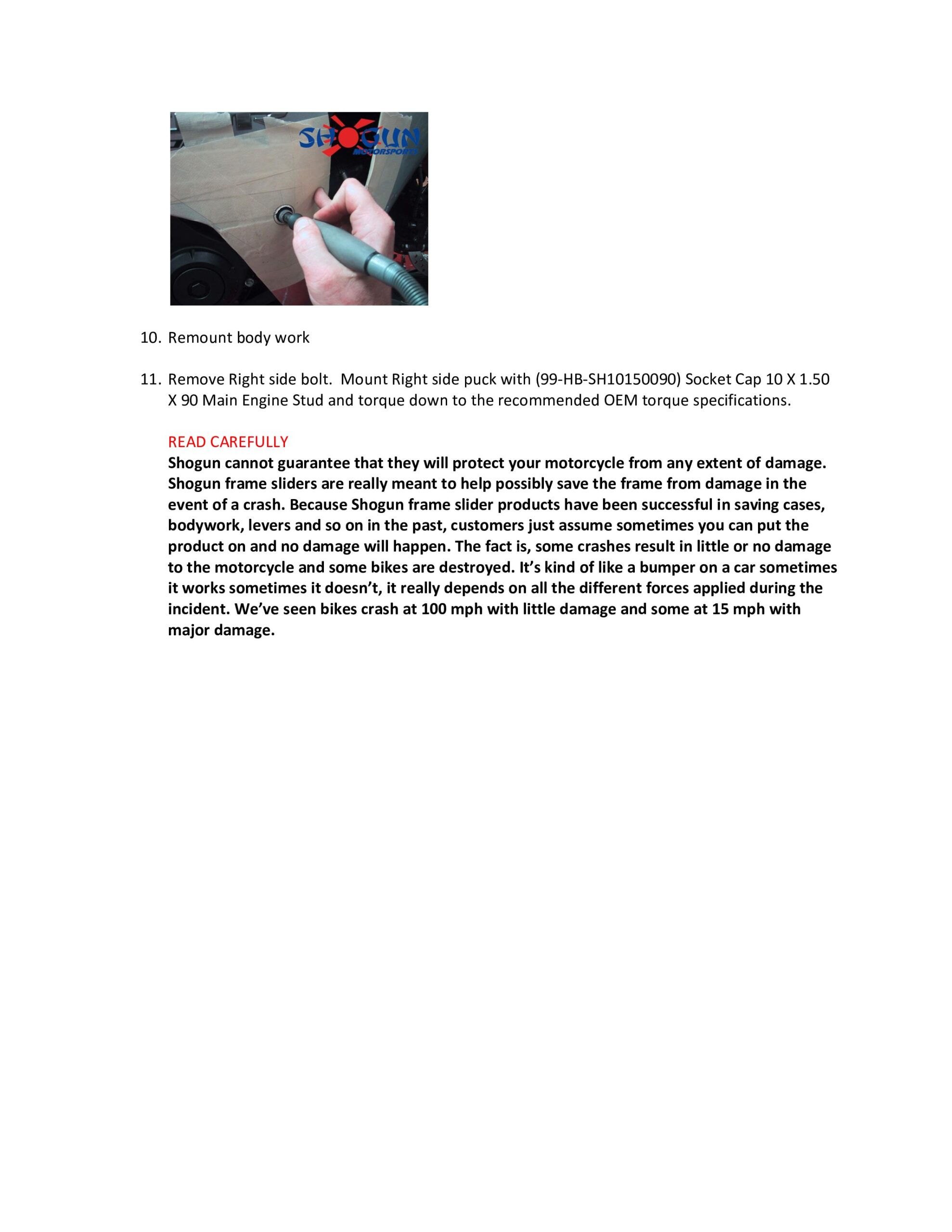 Shogun RACE Style Black Frame Sliders Fits 10-14 BMW S1000RR - Image 5