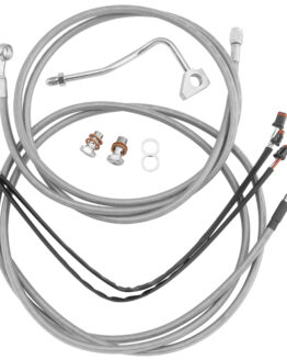 Extended Braided S.S. Control Cable Kit for Baggers - 13" tall bars (ABS)