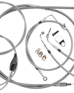 Burly Extended S.S. Control Cable Kit 16" Ape Hanger w/ Cruise - Silver