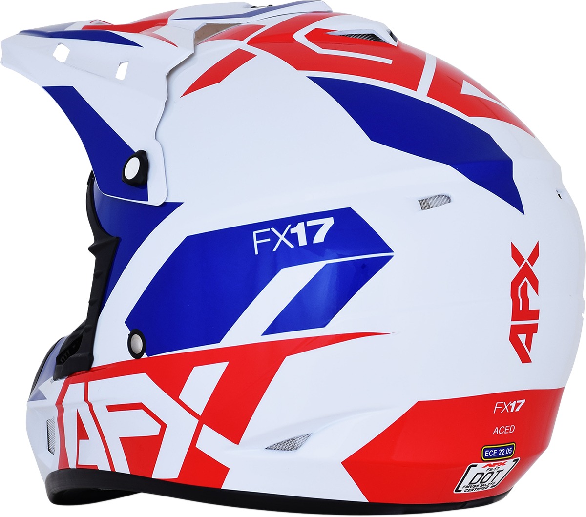 FX-17 Full Face Offroad Helmet Blue/Red/White 2X-Large - Image 4