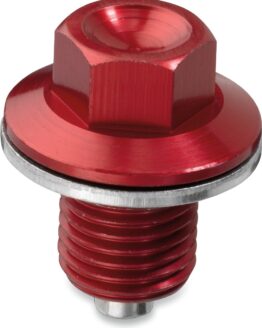 Moose Magnetic Drain Plug Red M12x1.5x15mm w/ Washer