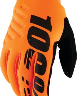 100% Youth Brisker Gloves Fluorescent Orange/Black Medium