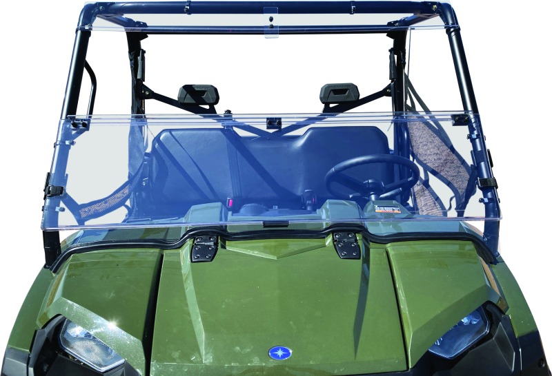 QuadBoss Windbreak Folding Windshield Clear Fits 2013 Polaris Ranger 800 - Image 3
