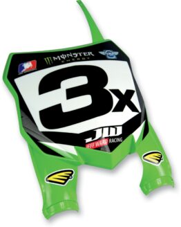 Cycra Stadium Number Plate - Green Fits Kawasaki KXF