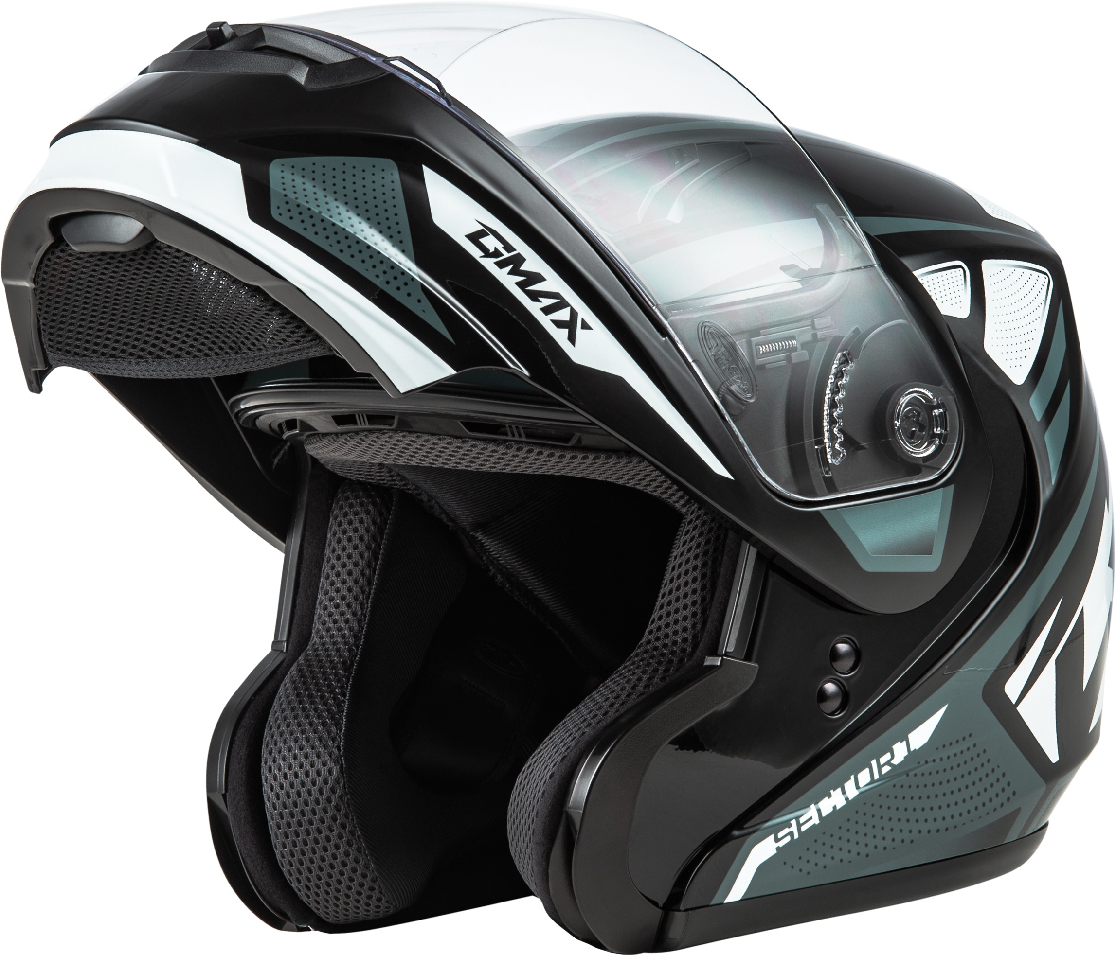 GMAX MD-04 Sector Modular Helmet Black/Silver 3X-Large - Image 5