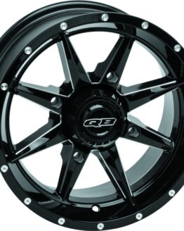 QuadBoss Slicer 14x7 4/110 5+3 Black Wheel Rim