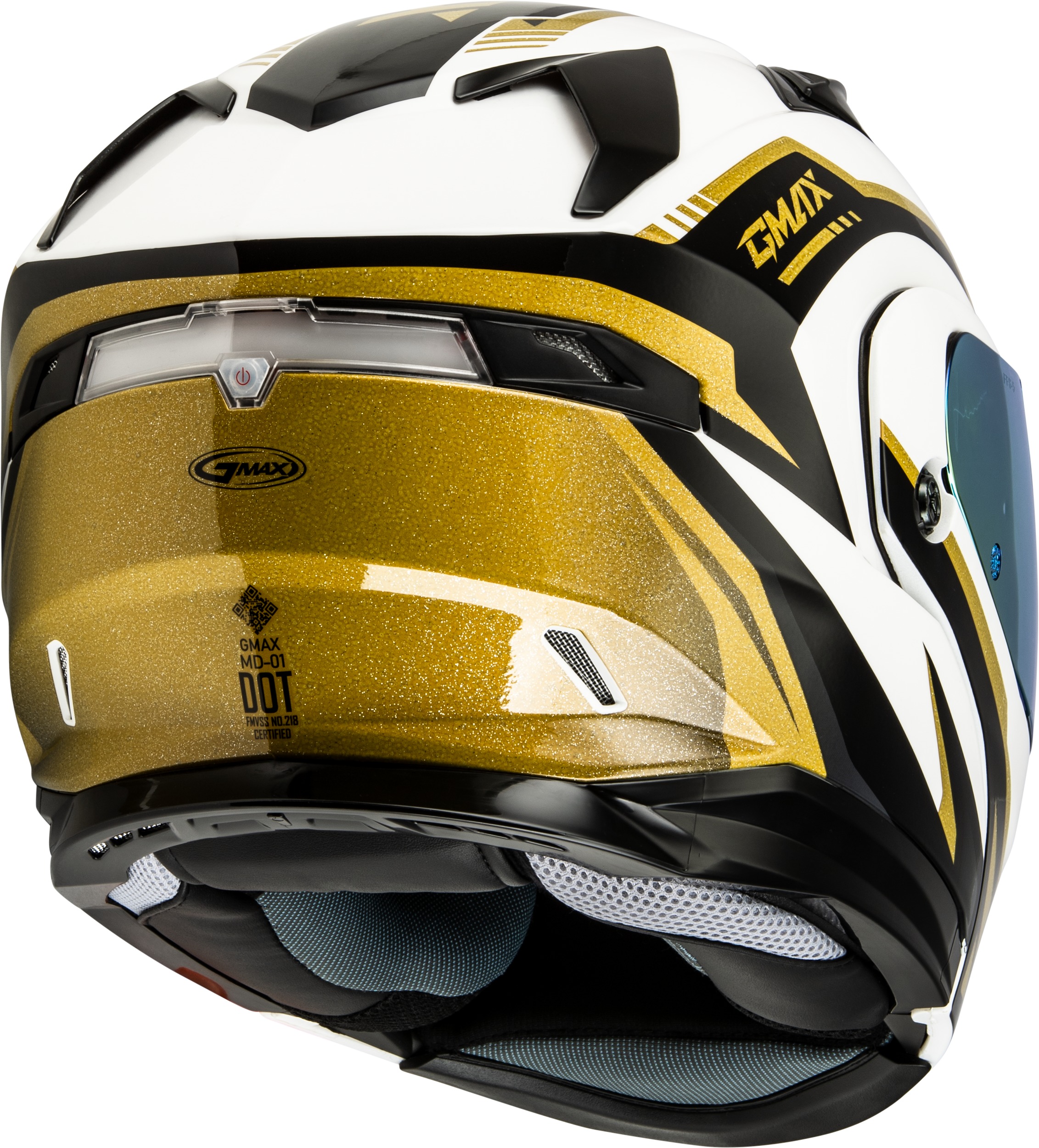 GMAX MD-01 Volta Modular Helmet White/Gold/Black XS - Image 3