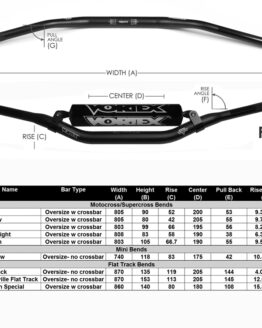 Vortex V3 OS Handlebar SX 1-1/8in Black