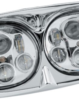 Chrome Dual 5.75in LED Headlight Fits 98-13 Harley Road Glide