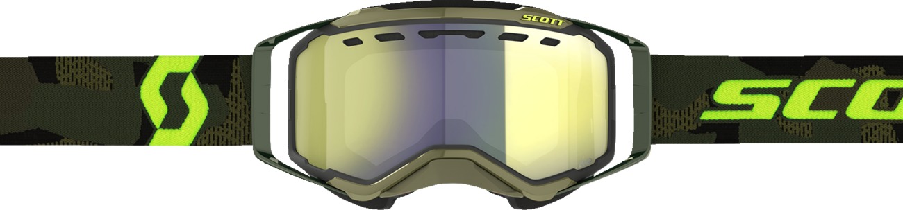 Scott Prospect SnowX Goggles Khaki Green/Neon Yellow Enhancer Yellow Chrome - Image 3