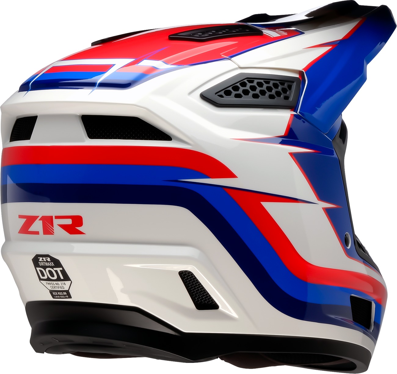 Z1R Dirt Maxx Vortex Helmet Red/White/Blue 2XL Adult MX - Image 3