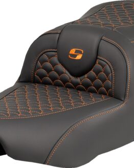 Saddlemen Roadsofa 2-Up Seat Orange Stitch for Harley FLHX FLTRX 2023-2024