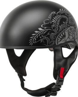 GMAX HH-65 Half Helmet Rose Matte Black/Silver XL