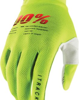 100% Youth iTrack Gloves - Flo Yellow, Youth Small