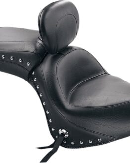 Mustang Stud Touring Seat W/Backrest Black Fits Vulcan 900 Classic 06-14