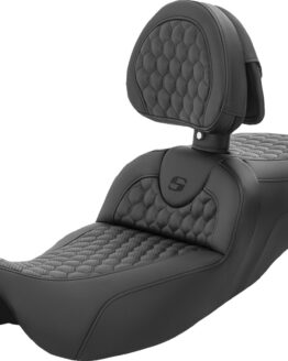 Saddlemen RoadSofa Seat Honeycomb Extended Reach w/Backrest FL 08-24
