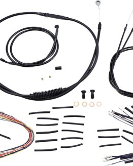 Extended Black Control Cable Kit For Dynas - 12" tall bars