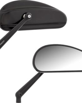 Arlen Ness Downdraft Elongated Black Side View Mirrors Pair