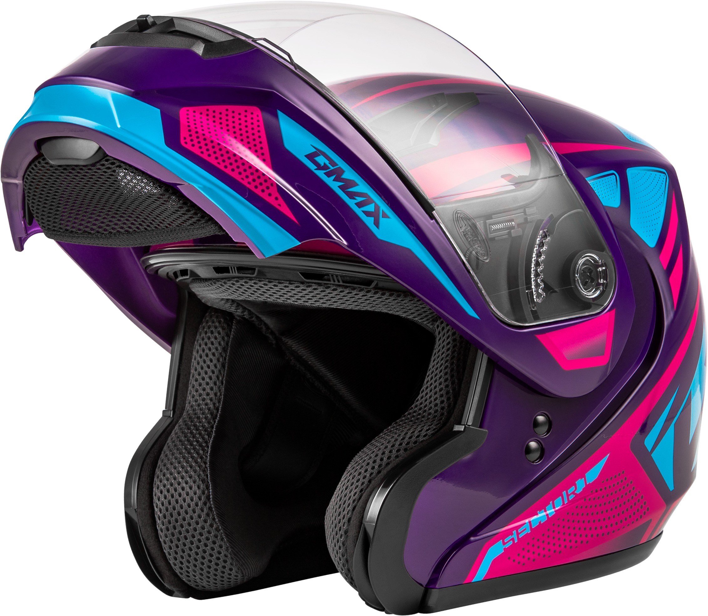 GMAX MD-04 Sector Modular Helmet Violet/Pink Large - Image 4