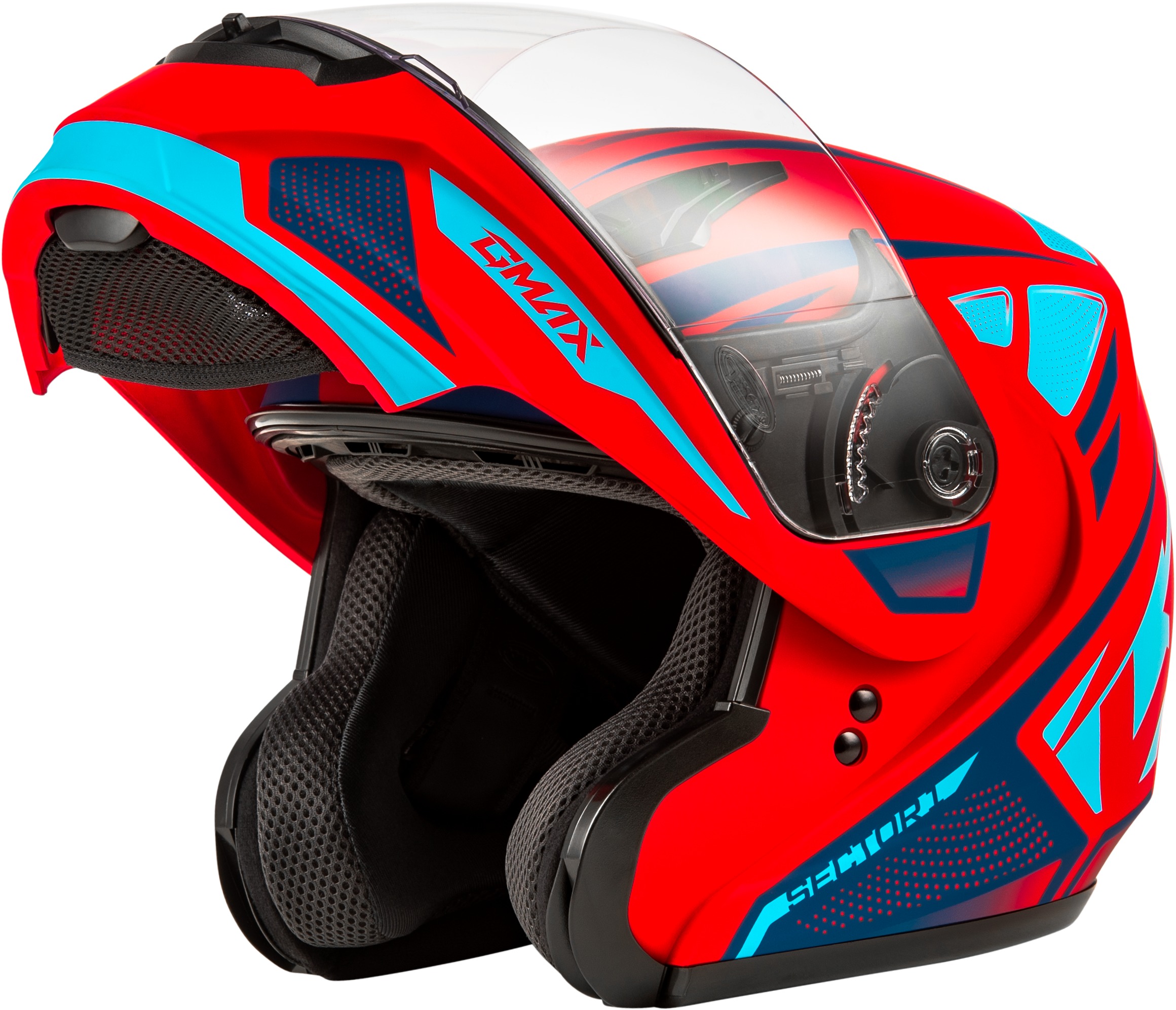 GMAX MD-04 Sector Modular Helmet Matte Red/Blue 3X-Large - Image 4