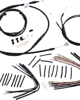 Extended Black Control Cable Kit For Dynas - 16" tall bars