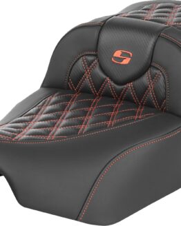Saddlemen Roadsofa Extended Reach Seat Orange Stitch for Harley FL/FX 23-24