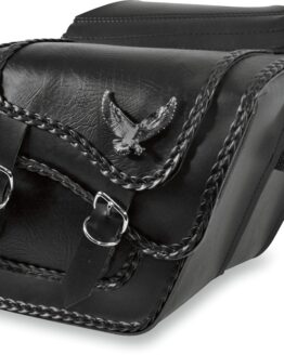Willie & Max Black Magic Compact Slant Saddlebags Black 12"x9.5"x2.5"