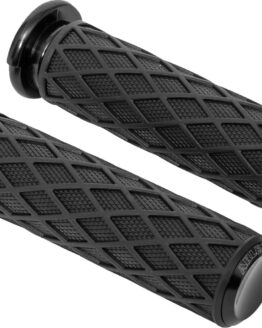Arlen Ness Diamond Grips TBW Black for Harley-Davidson