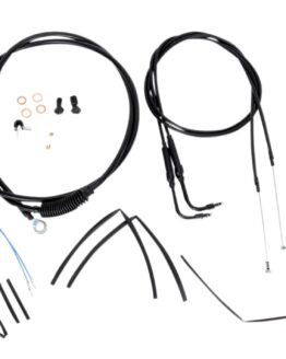 Extended Black Control Cable Kit For Softails - 18" tall bars (non-ABS)