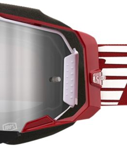 100% Armega Snow Goggle Oversized Deep Red with Silver Lens