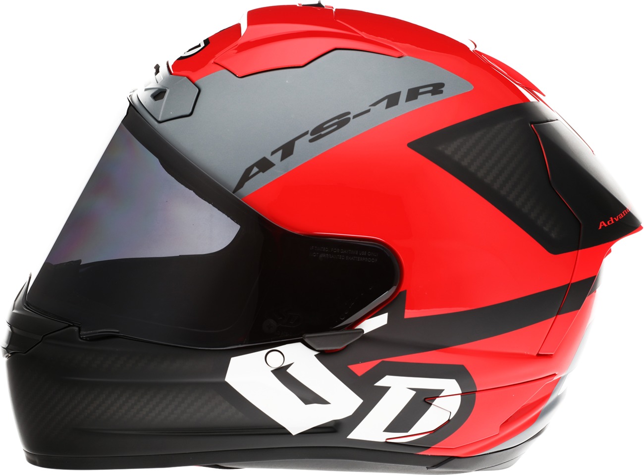 6D ATS-1R Wyman Full Face Helmet Large Red/Black/Gray - Image 4